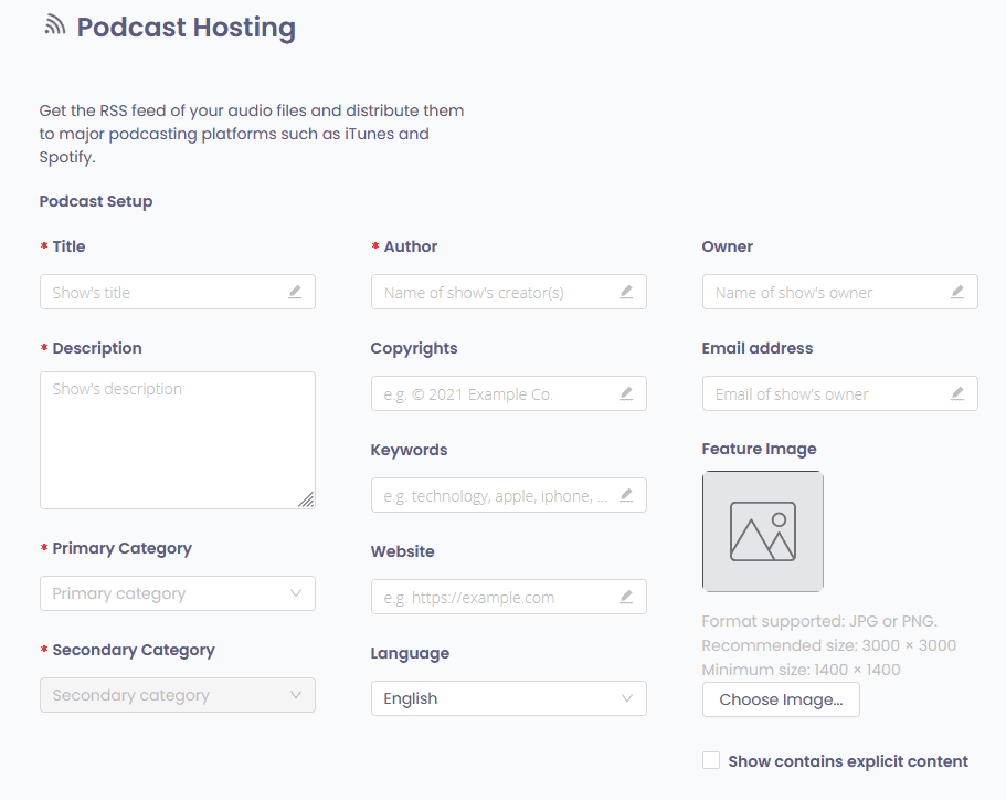 Play.ht hosting podcastów