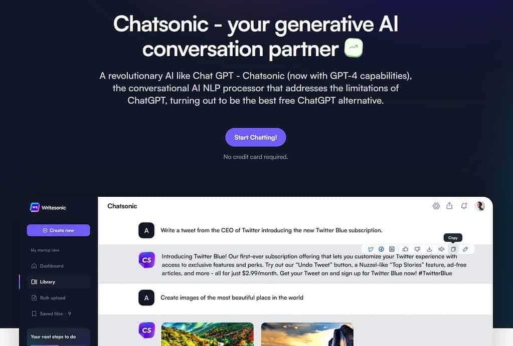 ChatSonic Alternatywa dla ChatGPT